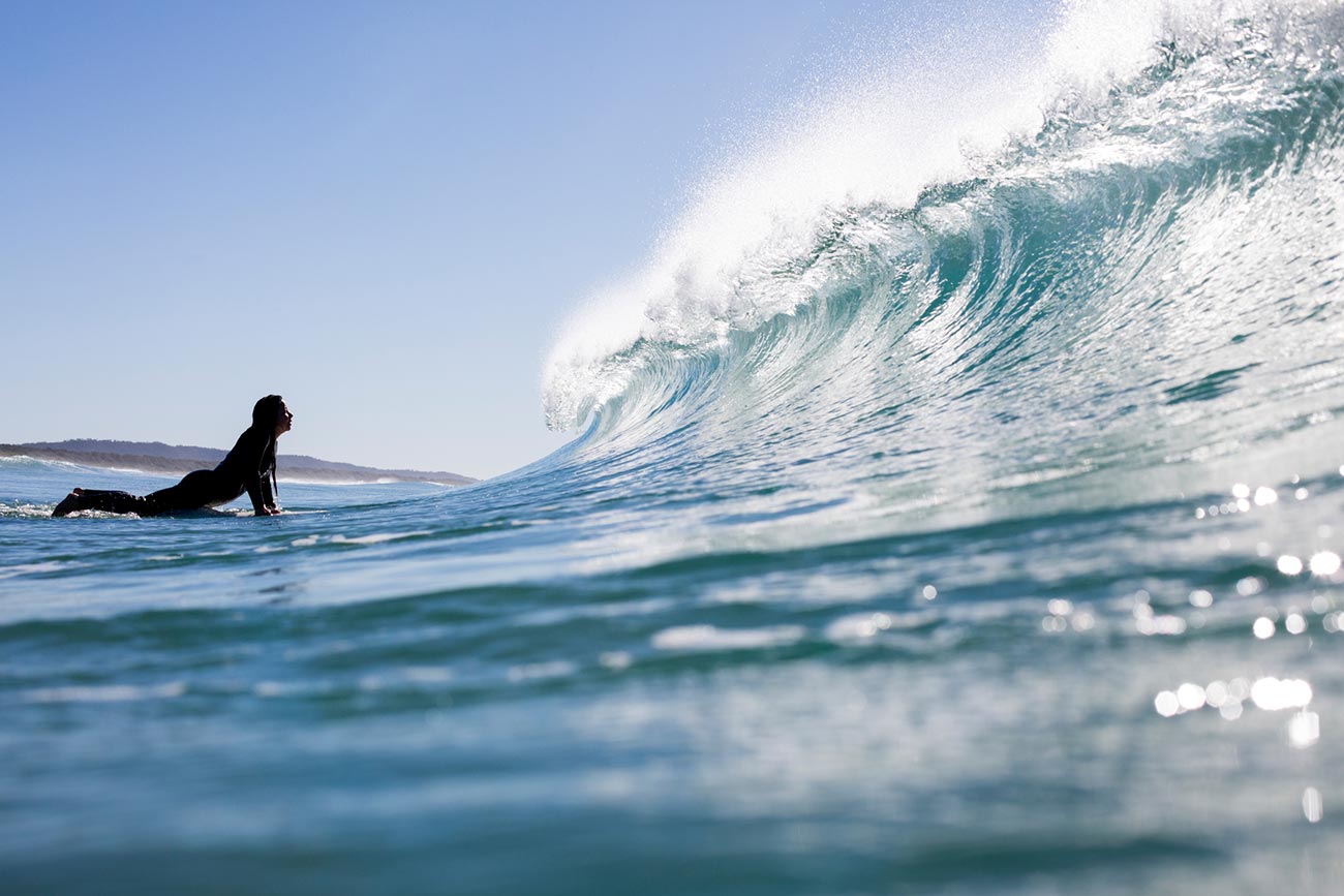 Surfer and wave