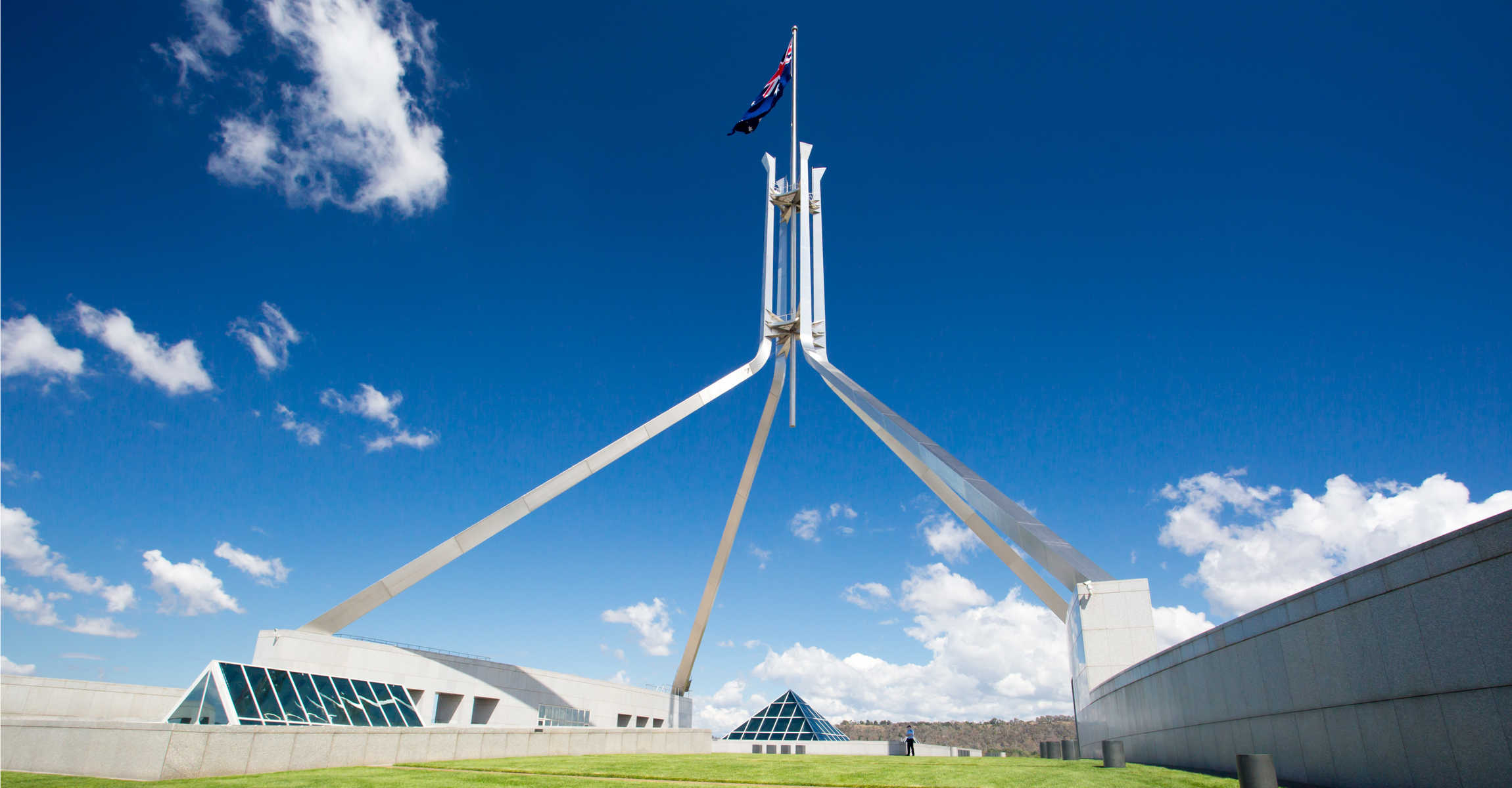 The stunning architecture of the Parliament of Australia in Canberra, Australian Capital Territory, Australia