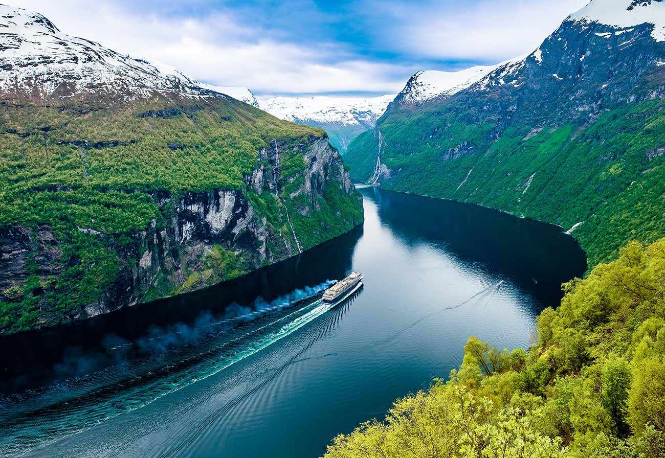 beautiful view of Geiranger Fjord Norway