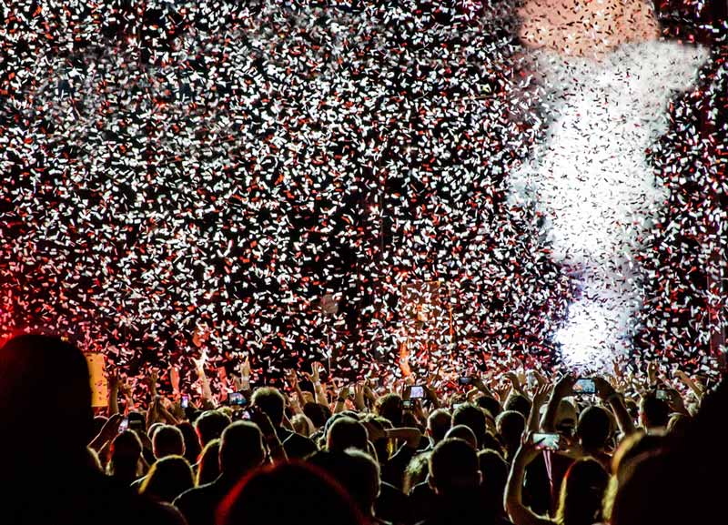 confetti at a concert