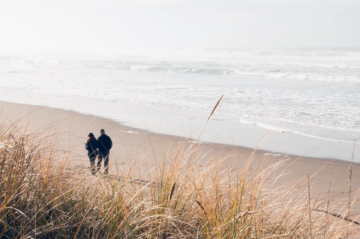 couple walking on the beach