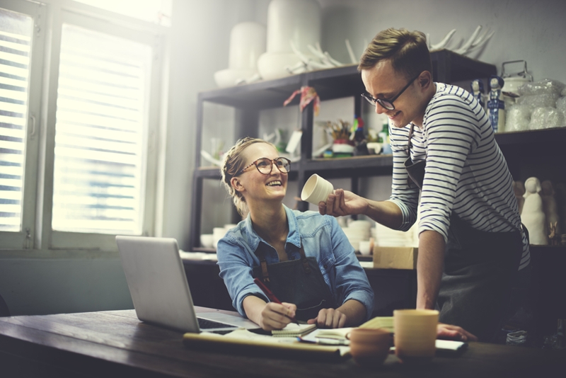 young couple working and saving for their future