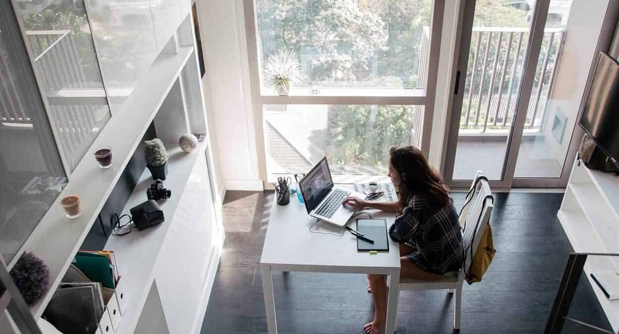 woman working from home